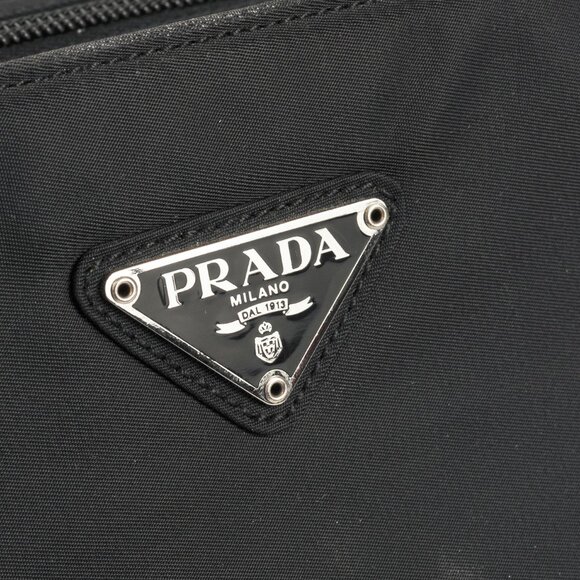 Prada Black Tessuto Nylon Logo-Plaque Tote - Picture 8 of 11